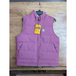 Carhartt Montana Insulated Puffer Vest Womens Medium Purple Relaxed Fit Full Zip